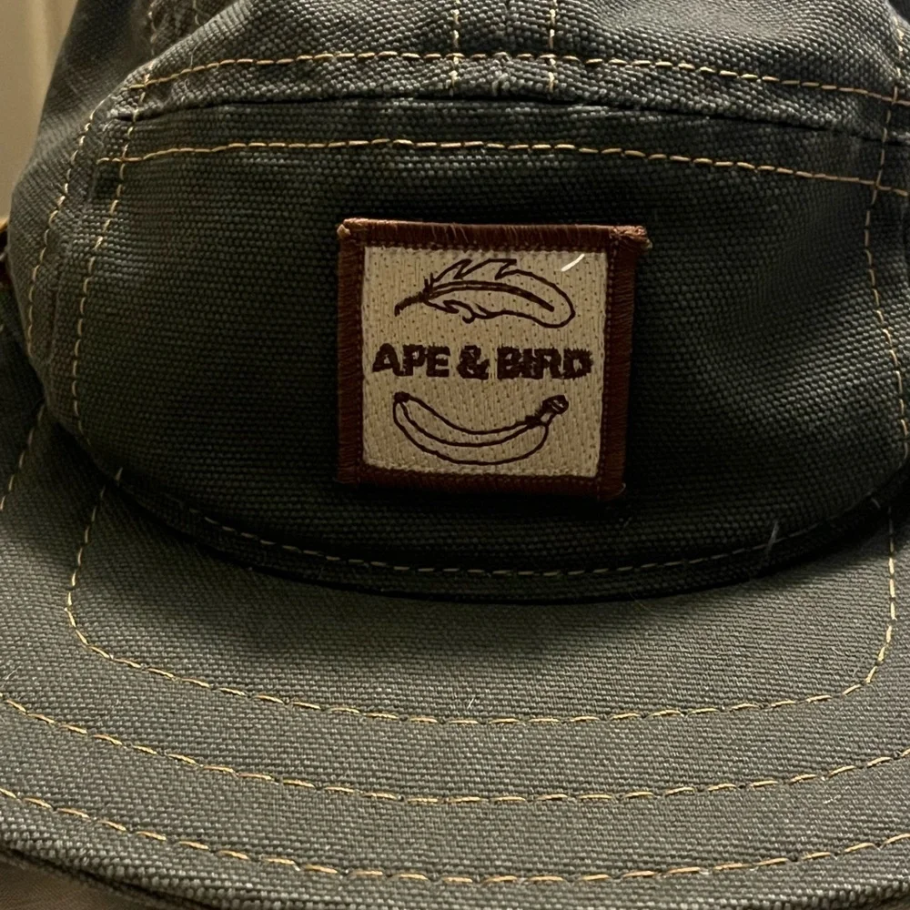 Handmade Denim 5-Panel Cap with Pencil Holder Camp Patches Adjustable - Picture 3 of 6